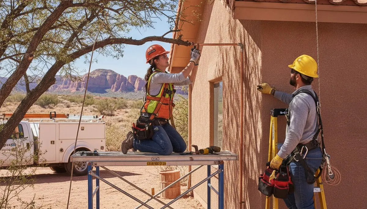 Flagstaff, AZ plumber repairing a plumbing leak for a local residential service call